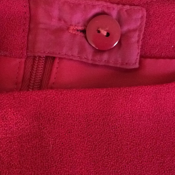 Talbots lined scarlet wool midi with side slit - Picture 6 of 8